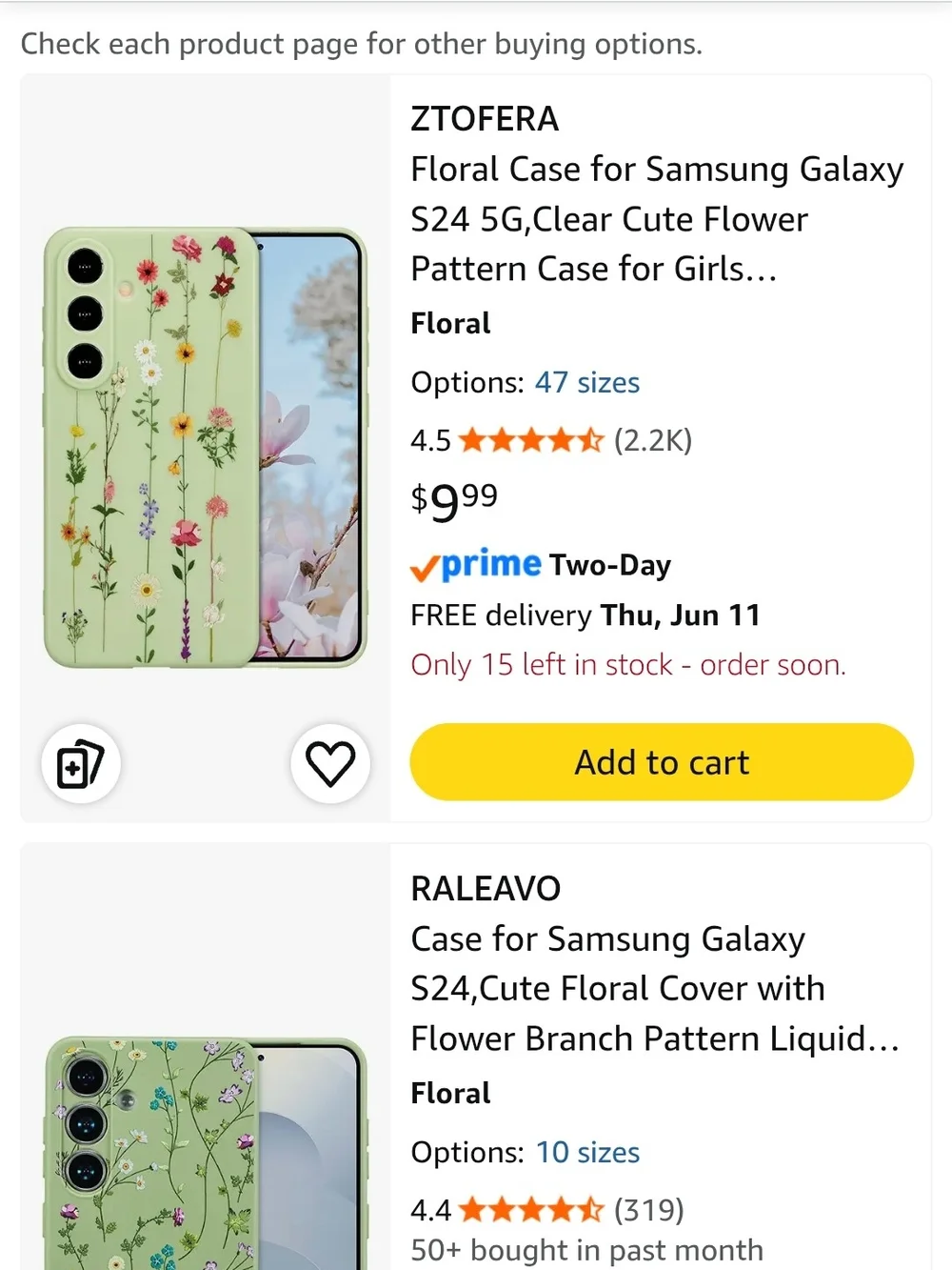 Samsung Galaxy S24 5g Green Phone Case with Pink & Yellow Floral Design